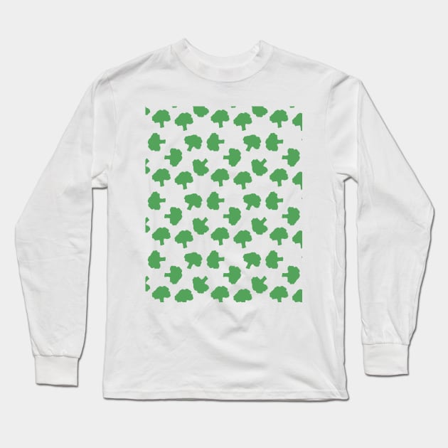 BROCCOLI VEGETABLE FOOD PATTERN Long Sleeve T-Shirt by deificusArt